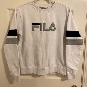 NWOT Size Small White and Black Fila Crewneck Sweatshirt